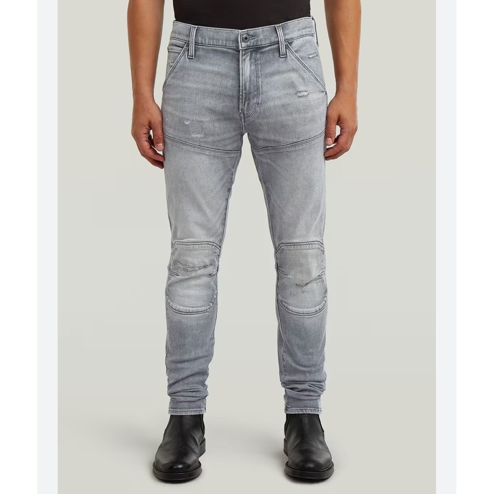 G‎ Star Raw Rackam 3D Skinny Mens Gray Wash Denim Jeans 36x32 (READ)